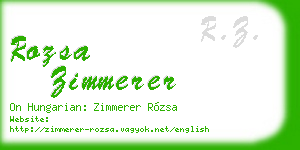 rozsa zimmerer business card